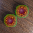 Floor Cushion Handmade Mandala Art - Rainbow Flower Mandala on Black background - Drawn by Hand - Tufted Floor Pillow, Round - Blululi