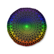 Floor Cushion Handmade Mandala Art - Rainbow on Black background - Drawn by Hand - Tufted Floor Pillow, Round - Blululi