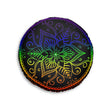 Floor Cushion Handmade Mandala Art - Rainbow on Black background - Drawn by Hand - Tufted Floor Pillow, Round - Blululi