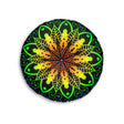 Floor Cushion Handmade Mandala Art - Rainbow on Black background - Drawn by Hand - Tufted Floor Pillow, Round - Blululi