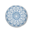 Floor Cushion Handmade Mandala Art - Steel Blue - Drawn by Hand - Tufted Floor Pillow, Round - Blululi