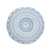 Floor Cushion Handmade Mandala Art - Steel Blue - Drawn by Hand - Tufted Floor Pillow, Round - Blululi