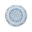 Floor Cushion Handmade Mandala Art - Steel Blue - Drawn by Hand - Tufted Floor Pillow, Round - Blululi