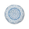 Floor Cushion Handmade Mandala Art - Steel Blue - Drawn by Hand - Tufted Floor Pillow, Round - Blululi