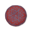 Floor Cushion Handmade Mandala Art - Steel Blue on Brown background - Drawn by Hand - Tufted Floor Pillow, Round - Blululi