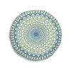 Floor Cushion Handmade Mandala Art - Steel Blue on Cream background - Drawn by Hand - Tufted Floor Pillow, Round - Blululi