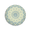 Floor Cushion Handmade Mandala Art - Steel Blue on Cream background - Drawn by Hand - Tufted Floor Pillow, Round - Blululi