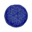 Floor Cushion Handmade Mandala Art - Steel Blue on Dark Blue background - Drawn by Hand - Tufted Floor Pillow, Round - Blululi