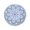 Floor Cushion Handmade Mandala Art - Steel Blue on Levander - Drawn by Hand - Tufted Floor Pillow, Round - Blululi