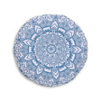 Floor Cushion Handmade Mandala Art - Steel Blue on Levander - Drawn by Hand - Tufted Floor Pillow, Round - Blululi