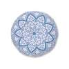 Floor Cushion Handmade Mandala Art - Steel Blue on Levander - Drawn by Hand - Tufted Floor Pillow, Round - Blululi