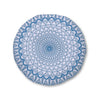 Floor Cushion Handmade Mandala Art - Steel Blue on Levander - Drawn by Hand - Tufted Floor Pillow, Round - Blululi