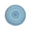 Floor Cushion Handmade Mandala Art - Steel Blue on Light Blue background - Drawn by Hand - Tufted Floor Pillow, Round - Blululi