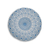 Floor Cushion Handmade Mandala Art - Steel Blue on Light Grey background - Drawn by Hand - Tufted Floor Pillow, Round - Blululi