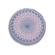 Floor Cushion Handmade Mandala Art - Steel Blue on Pastel Pink - Drawn by Hand - Tufted Floor Pillow, Round - Blululi