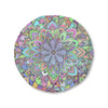 Floor Cushion Mandala Art Drawn by Hand - Tufted Floor Pillow, Round - Blululi