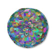 Floor Cushion Mandala Art Hand Drawn - Beautiful colorful Mandala on Light Blue background - Drawn by Hand - Tufted Floor Pillow, Round - Blululi