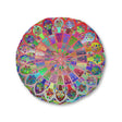 Floor Cushion Mandala Art Hand Drawn - Beautiful colorful Mandala on Light Blue background - Drawn by Hand - Tufted Floor Pillow, Round - Blululi