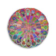 Floor Cushion Mandala Art Hand Drawn - Beautiful colorful Mandala on Light Blue background - Drawn by Hand - Tufted Floor Pillow, Round - Blululi