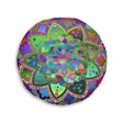 Floor Cushion Mandala Art Hand Drawn - Beautiful colorful Mandala on Purple background - Drawn by Hand - Tufted Floor Pillow, Round - Blululi