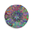 Floor Cushion Mandala Art Hand Drawn - Beautiful colorful Mandala on Turquoise background - Drawn by Hand - Tufted Floor Pillow, Round - Blululi
