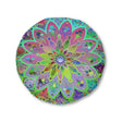 Floor Cushion Mandala Art Hand Drawn - Beautiful colorful Mandala on Turquoise background - Drawn by Hand - Tufted Floor Pillow, Round - Blululi