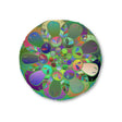 Floor Cushion Mandala Art Hand Drawn - Beautiful colorful Mandala on Turquoise background - Drawn by Hand - Tufted Floor Pillow, Round - Blululi