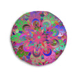 Floor Cushion Mandala Art Hand Drawn - Beautiful colorful Mandala on Turquoise background - Drawn by Hand - Tufted Floor Pillow, Round - Blululi