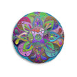 Floor Cushion Mandala Art Hand Drawn - Beautiful colorful Mandala on Turquoise background - Drawn by Hand - Tufted Floor Pillow, Round - Blululi