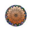 Floor Cushion Mandala Art Hand Drawn - Beautiful colors on Dark Blue background - Drawn by Hand - Tufted Floor Pillow, Round - Blululi