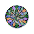 Floor Cushion Mandala Art Hand Drawn - Beautiful colors on Dark Blue background - Drawn by Hand - Tufted Floor Pillow, Round - Blululi
