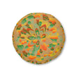 Floor Cushion Mandala Art hand - drawn - Tufted Floor Pillow, Round, Dune - Blululi
