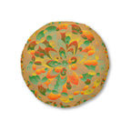 Floor Cushion Mandala Art hand - drawn - Tufted Floor Pillow, Round, Dune - Blululi