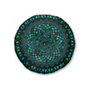 Floor Cushion Mandala Art hand - drawn - Tufted Floor Pillow, Round, Petroleum Green - Blululi