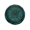 Floor Cushion Mandala Art hand - drawn - Tufted Floor Pillow, Round, Petroleum Green - Blululi