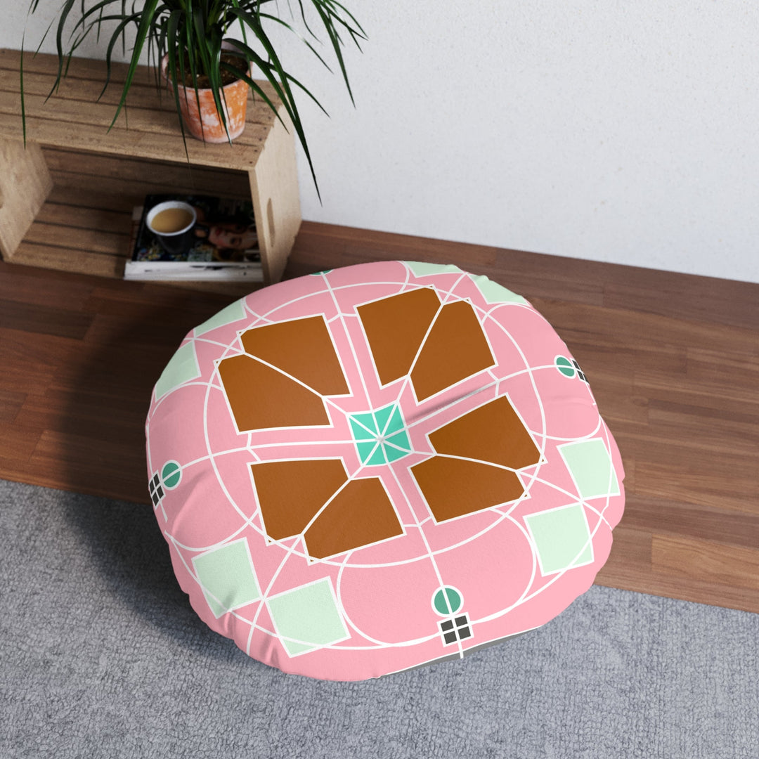 Floor Cushion Original Fine Art - Tufted Floor Pillow, Round - Blululi