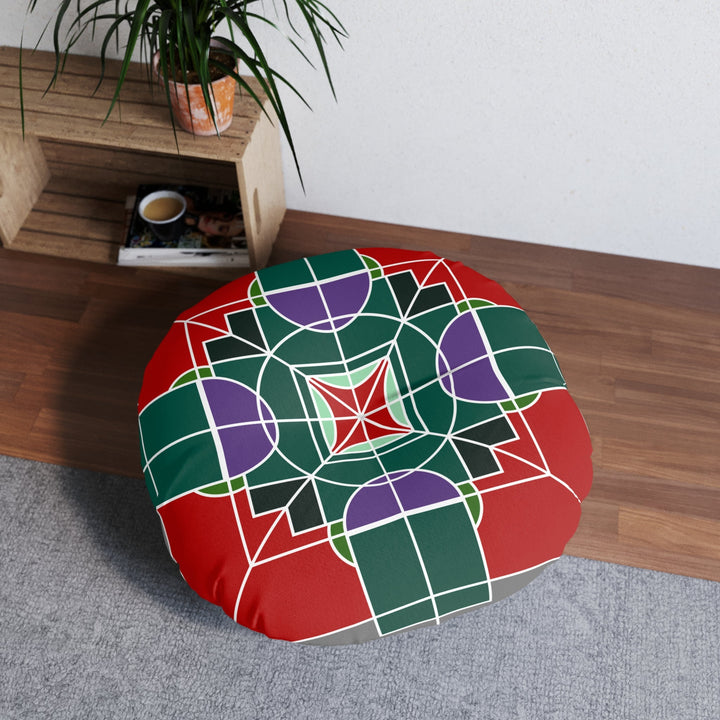 Floor Cushion Original Fine Art - Tufted Floor Pillow, Round - Blululi