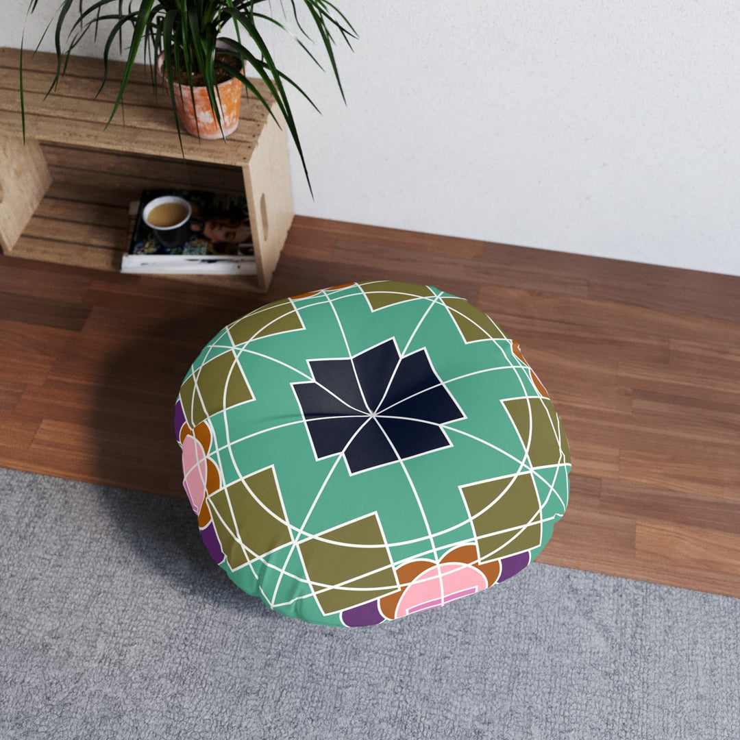 Floor Cushion Original Fine Art - Tufted Floor Pillow, Round - Blululi