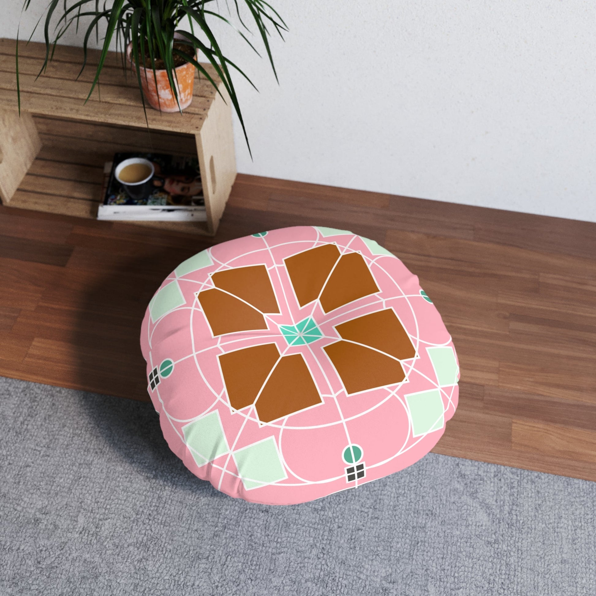 Floor Cushion Original Fine Art - Tufted Floor Pillow, Round - Blululi