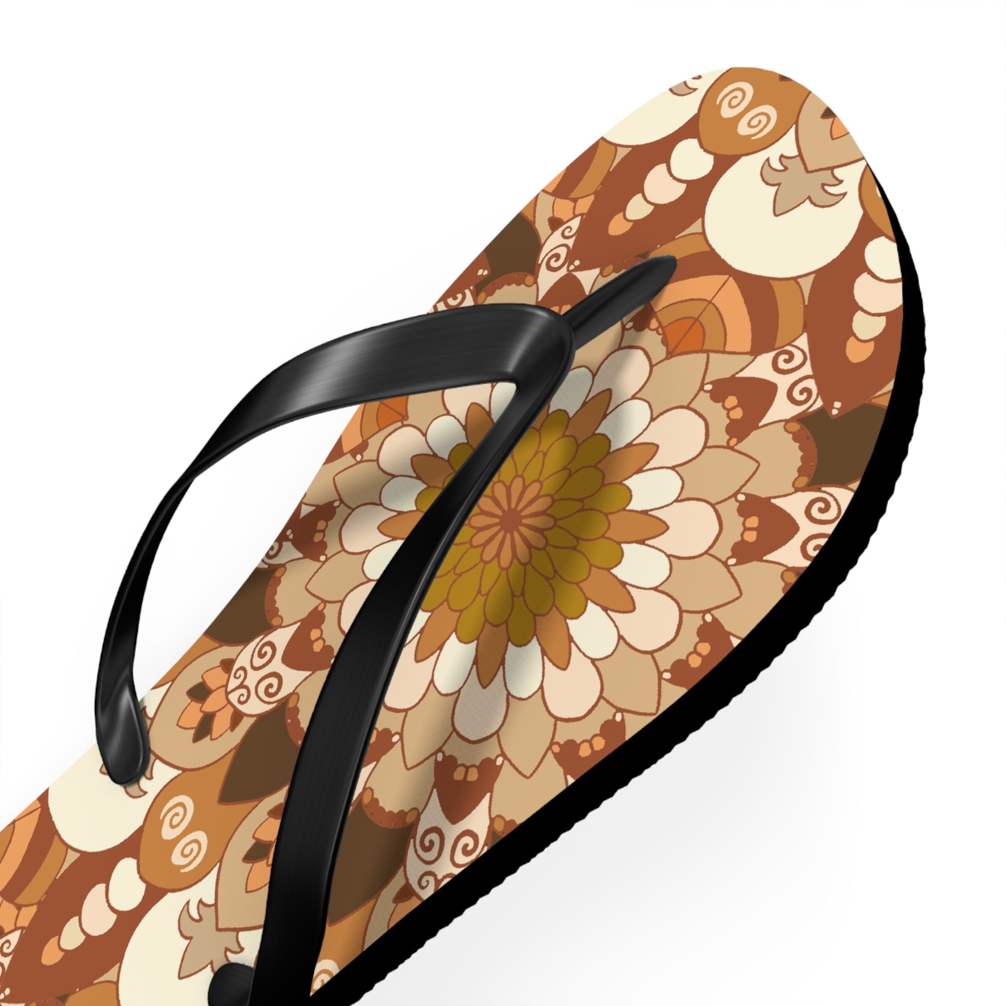 Floral Mandala Flip Flops - Bohemian Summer Style Shoes - Blululi