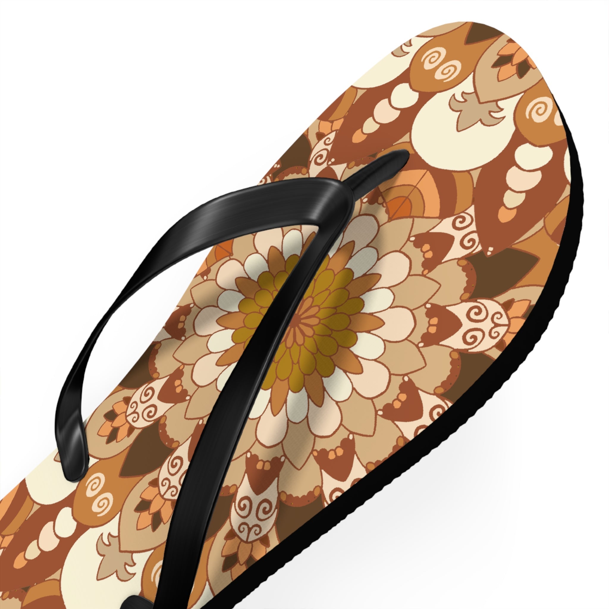 Floral Mandala Flip Flops - Bohemian Summer Style Shoes - Blululi