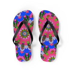 Floral Mandala Flip Flops - Bohemian Summer Style Shoes - Blululi