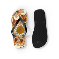 Floral Mandala Flip Flops - Bohemian Summer Style Shoes - Blululi