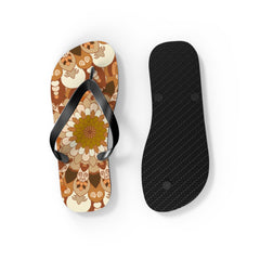 Floral Mandala Flip Flops - Bohemian Summer Style Shoes - Blululi