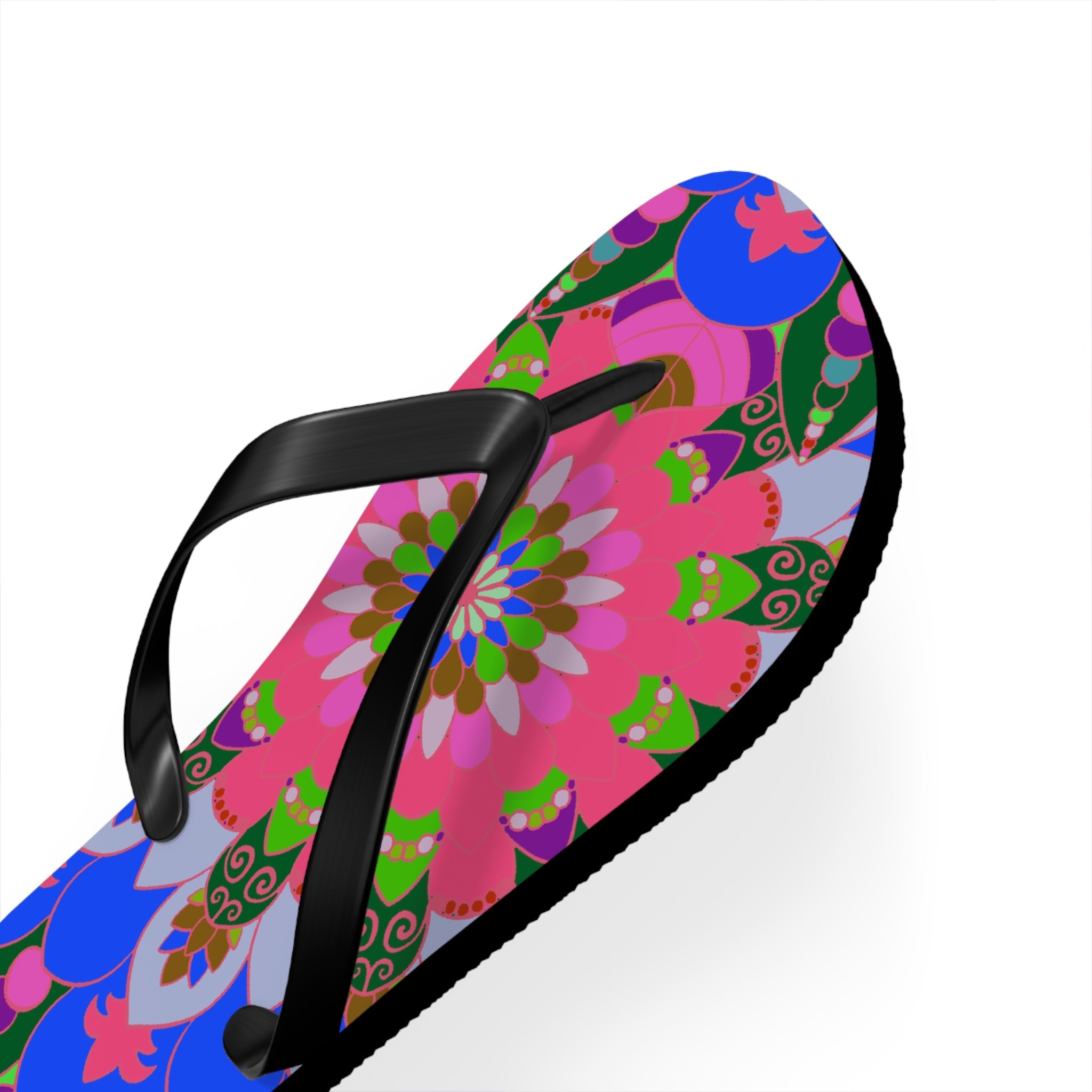 Floral Mandala Flip Flops - Bohemian Summer Style Shoes - Blululi