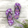 Floral Mandala Flip Flops - Pink & Purple Shoes - Blululi