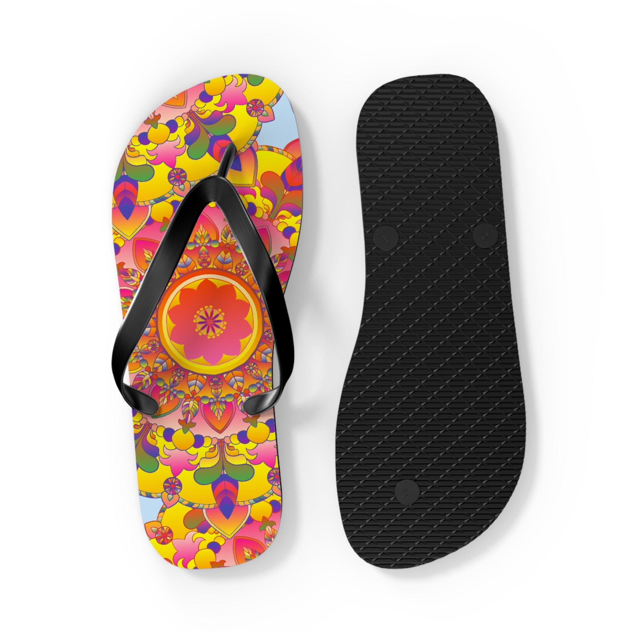 Floral Mandala Flip Flops - Summer Vibes Shoes - Blululi