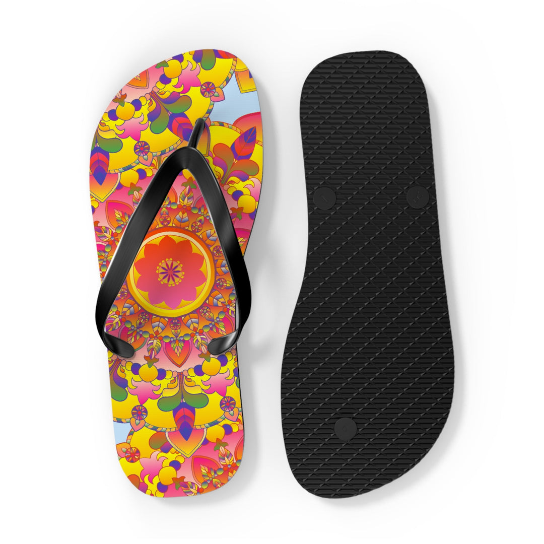 Floral Mandala Flip Flops - Summer Vibes Shoes - Blululi