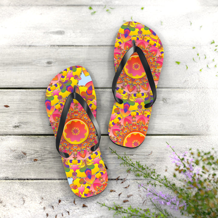 Floral Mandala Flip Flops - Summer Vibes Shoes - Blululi