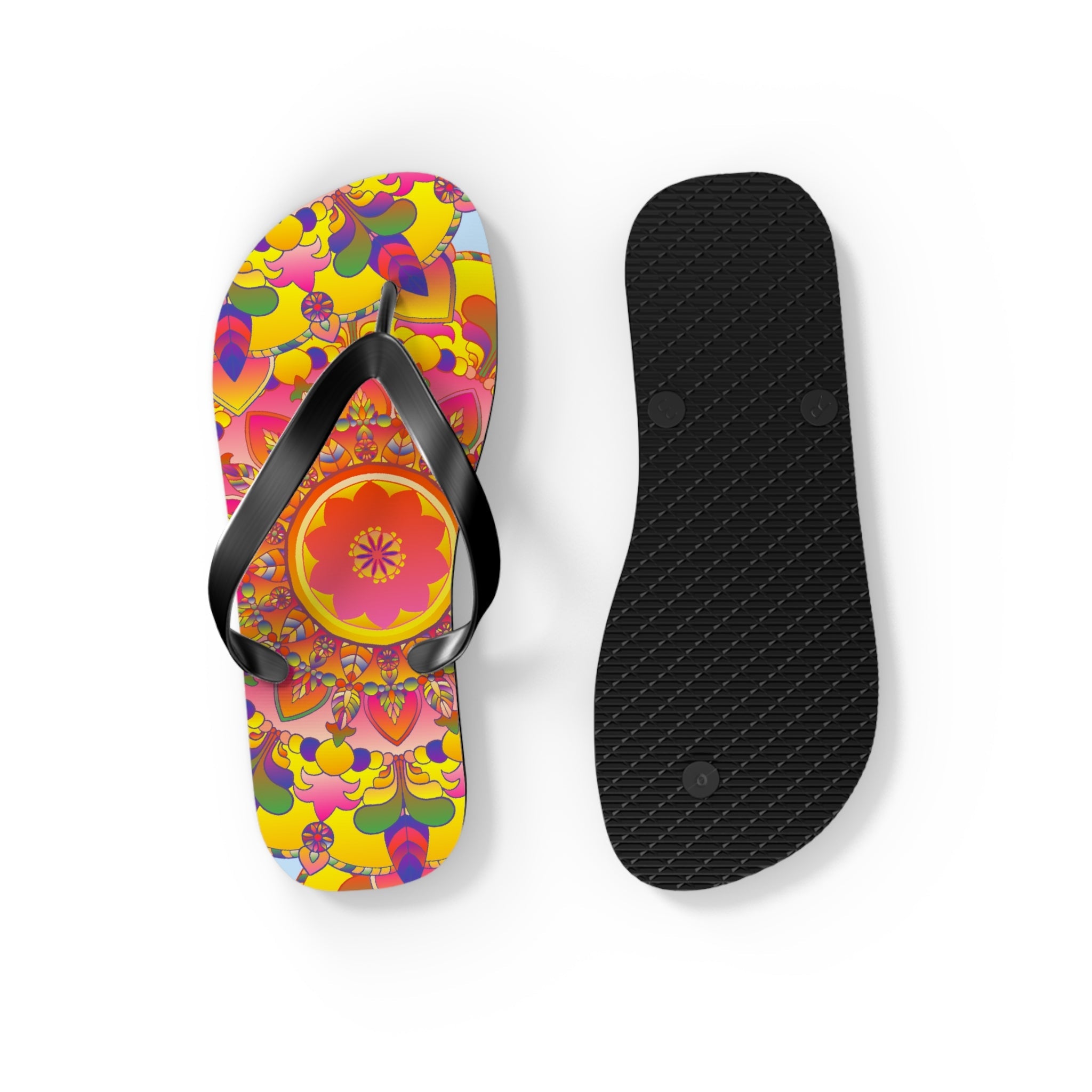 Floral Mandala Flip Flops - Summer Vibes Shoes - Blululi